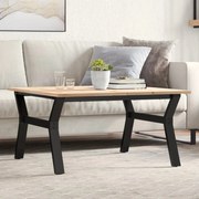 vidaXL Τραπεζάκι Σαλονιού Πλαίσιο Υ 90x90x45εκ Μασίφ Πεύκο/Ατσάλι