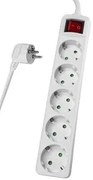 POWERTECH πολύπριζο PT-874, 5x schuko, 16A, 1.5m, λευκό