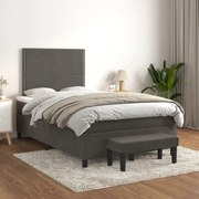 ΚΡΕΒΑΤΙ BOXSPRING ΜΕ ΣΤΡΩΜΑ ΣΚΟΥΡΟ ΓΚΡΙ 120X200 ΕΚ. ΒΕΛΟΥΔΙΝΟ 3137774