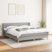 vidaXL Κρεβάτι Boxspring με Στρώμα Αν. Πράσινο 160x200εκ Υφασμάτινο