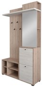 Έπιπλο εισόδου Louisen pakoworld oak-λευκό μελαμίνης 125x40x217.5εκ (1 τεμάχια)