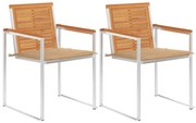 vidaXL Καρέκλες Κήπου 2 τεμ. από Μασίφ Ξύλο Ακακίας/Ατσάλι &amp; Μαξιλάρια