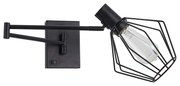 SE21-BL-52-GR1 ADEPT WALL LAMP Black Wall Lamp with Switcher and Black Metal Grid+ HOMELIGHTING 77-8381