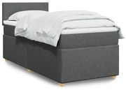 vidaXL Κρεβάτι Boxspring με Στρώμα Σκούρο Γκρι 80x200 εκ. Υφασμάτινο