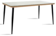Τραπέζι Naoki  μέταλλο μαύρο-pe φυσικό-γυαλί 160x90x78εκ