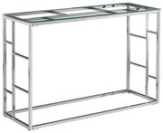 Κονσόλα Bellagio 05-0403 120x40x78cm Silver-Clear Ανοξ.Ατσάλι,Γυαλί