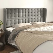 vidaXL Κεφαλάρι με Πτερύγια Ανοιχτό Γκρι 203x23x118/128 εκ. Βελούδινο
