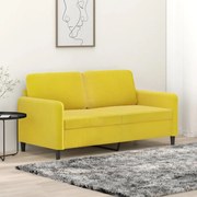 vidaXL Καναπές Διθέσιος Κίτρινος 140 εκ. Βελούδινος