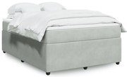vidaXL Κρεβάτι Boxspring με Στρώμα Ανοιχτό Γκρι 160x200 εκ. Βελούδινο