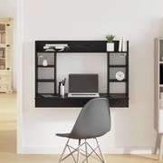 Επιτοίχιο γραφείο με ράφι Μαύρη δρυς 105 x 48 x 75 εκ.