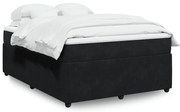 vidaXL Κρεβάτι Boxspring με Στρώμα Μαύρο 140x200 εκ. Βελούδινο