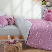 Παπλωματοθήκη Παιδική Hearts Look (Σετ 2τμχ) Deep Pink Nef-Nef Homeware Μονό 160x240cm 100% Βαμβάκι