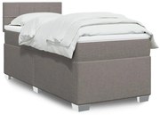 vidaXL Κρεβάτι Boxspring με Στρώμα Taupe 90x200 εκ. Υφασμάτινο