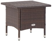 vidaXL Τραπέζι Κήπου Καφέ 50 x 50 x 47 εκ. από Συνθετικό Ρατάν