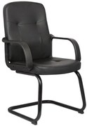 WOODWELL ΕΟ533BF1300V Πολυθρόνα Γραφείου Επισκέπτη, Pu Μαύρο 57x59x95cm ΕΟ533