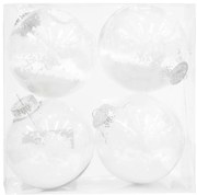 Σετ 4 τεμ. Χριστουγεννιάτικες Μπάλες Διάφανες με Χιόνι 10cm 236233