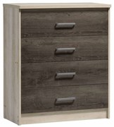 Συρταριέρα OLYMPUS pakoworld με 4 συρτάρια χρώμα castillo-toro 80x40x95εκ