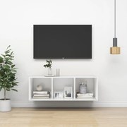 vidaXL Έπιπλο Τηλεόρασης Κρεμαστό Λευκό 37x37x107 εκ. από Επεξ. Ξύλο