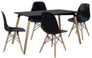 Σετ τραπεζαρίας C10225 5τμχ με Τραπέζι MINIMAL 120x80x73εκ. &amp; Καρέκλες TWIST Μαύρες