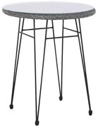 Τραπέζι SALSA Φ60cm/H70cm Μεταλ.Μαύρο/Wicker Γκρι