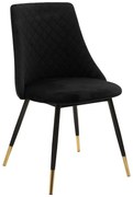 Καρέκλα Giselle βελούδο μαύρο-πόδι μαύρο χρυσό 51x52x82 εκ.