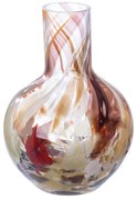 Γυάλινο Βάζο Σφαιρικό 'Roslin' Καφέ-Κόκκινο 21x16cm