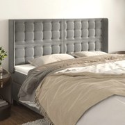 vidaXL Κεφαλάρι με Πτερύγια Ανοιχτό Γκρι 203x16x118/128 εκ. Βελούδινο