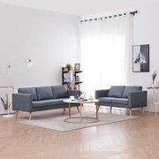 vidaXL Σετ Σαλονιού Διθέσιος/Τριθέσιος Καναπές Σκούρο Γκρι από Ύφασμα