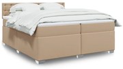 vidaXL Κρεβάτι Boxspring με Στρώμα Καπουτσίνο 200x200εκ.από Συνθ.Δέρμα