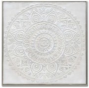 Πίνακας Καμβάς Savoir 016284 61,5x5x61,5cm White-Gold Τετράγωνοι Ξύλο,Καμβάς