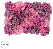 Artificial Garden ROSES STORY PURPLE 78336 Τεχνητό Διακοσμητικό Πάνελ Λουλουδιών-Κάθετος Κήπος σύνθεση Αμβροσία Μ60 Globostar 78336