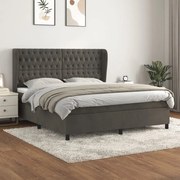 ΚΡΕΒΑΤΙ BOXSPRING ΜΕ ΣΤΡΩΜΑ ΣΚΟΥΡΟ ΓΚΡΙ 160X200 ΕΚ. ΒΕΛΟΥΔΙΝΟ 3129400