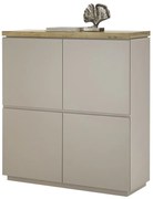 Amos Ψηλός Μπουφές Γκρι Μπεζ 113x40x123 cm