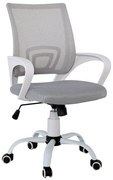 WOODWELL ΕΟ254,1SBF2101-S Πολυθρόνα-Pro Γραφείου με Ανάκλιση, Βάση Μέταλλο Βαφή Άσπρο, Γκρι Mesh 57x53x86/96cm ΕΟ254,1S