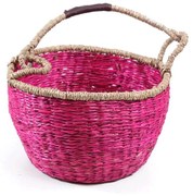 Καλάθι Διακοσμητικό M  0680038 30x30x18cm Fuchsia-Natural Soulworks Seagrass