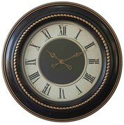 Ρολόι τοίχου Retta Inart σε μαύρη αντικέ και χρυσή απόχρωση Φ60.8x5.6εκ