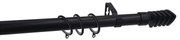 Κουρτινόξυλο Φ28mm Μονό Επεκτεινόμενο 160-300cm Με Άκρα Grace Black Mat 599298
