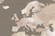 Χάρτης Detailed map of Europe in earth tones, Blursbyai