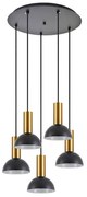 Φωτιστικό Οροφής Adept Tube 77-8650 40x40x300cm 5xE27 60W Black-Gold Homelighting