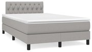 ΚΡΕΒΑΤΙ BOXSPRING ΜΕ ΣΤΡΩΜΑ &amp; LED ΑΝ.ΓΚΡΙ 120X190ΕΚ. ΥΦΑΣΜΑΤΙΝΟ 3270060