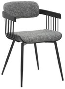 Καρέκλα Τραπεζαρίας LANG Μεταλλικά πόδια Μαύρα-Γκρί ύφασμα 52x52x76Υεκ 52x52x76 εκ.