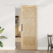 vidaXL Συρόμενη Πόρτα Χειροκίνητος Φυσικό και λευκό 73.5 x 198.5 εκ.