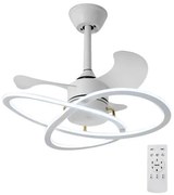 Ανεμιστήρας Οροφής Με LED Φως 96W Φ60x25cm Λευκός HLL-0175 POWERTECH HLL-0175