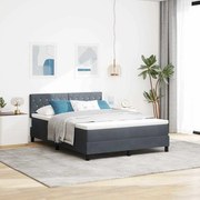 vidaXL Κρεβάτι με Ελατήρια και Στρώμα Σκούρο γκρι 140 x 190 cm ύφασμα