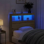 Κεφαλάρι με Αποθηκευτικό Χώρο &amp; LED Artisan Δρυς 100x17x102 εκ. 863126