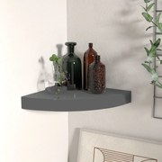vidaXL Ράφι Τοίχου Γωνιακό Γυαλιστερό Γκρι 25 x 25 x 3,8 εκ. από MDF