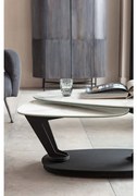Τραπέζι Μέσης Franklin Λευκό - Μαύρο  150x42x58εκ - Μαύρο