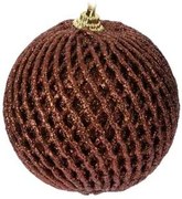 Χριστουγεννιάτικη Μπάλα Μπρονζέ με Γκλίτερ 8cm 914935c