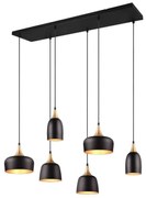 Φωτιστικό Οροφής - Ράγα Chiraz 310500632 90x32x150cm 6xE14 25W Black-Gold Trio Lighting