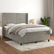 ΚΡΕΒΑΤΙ BOXSPRING ΜΕ ΣΤΡΩΜΑ ΑΝΟΙΧΤΟ ΓΚΡΙ 140X190 ΕΚ. ΒΕΛΟΥΔΙΝΟ 3132735